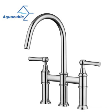 Aquacubic Flexible UPC Pull Down Widespread Kitchen Sink Faucet Mixer
